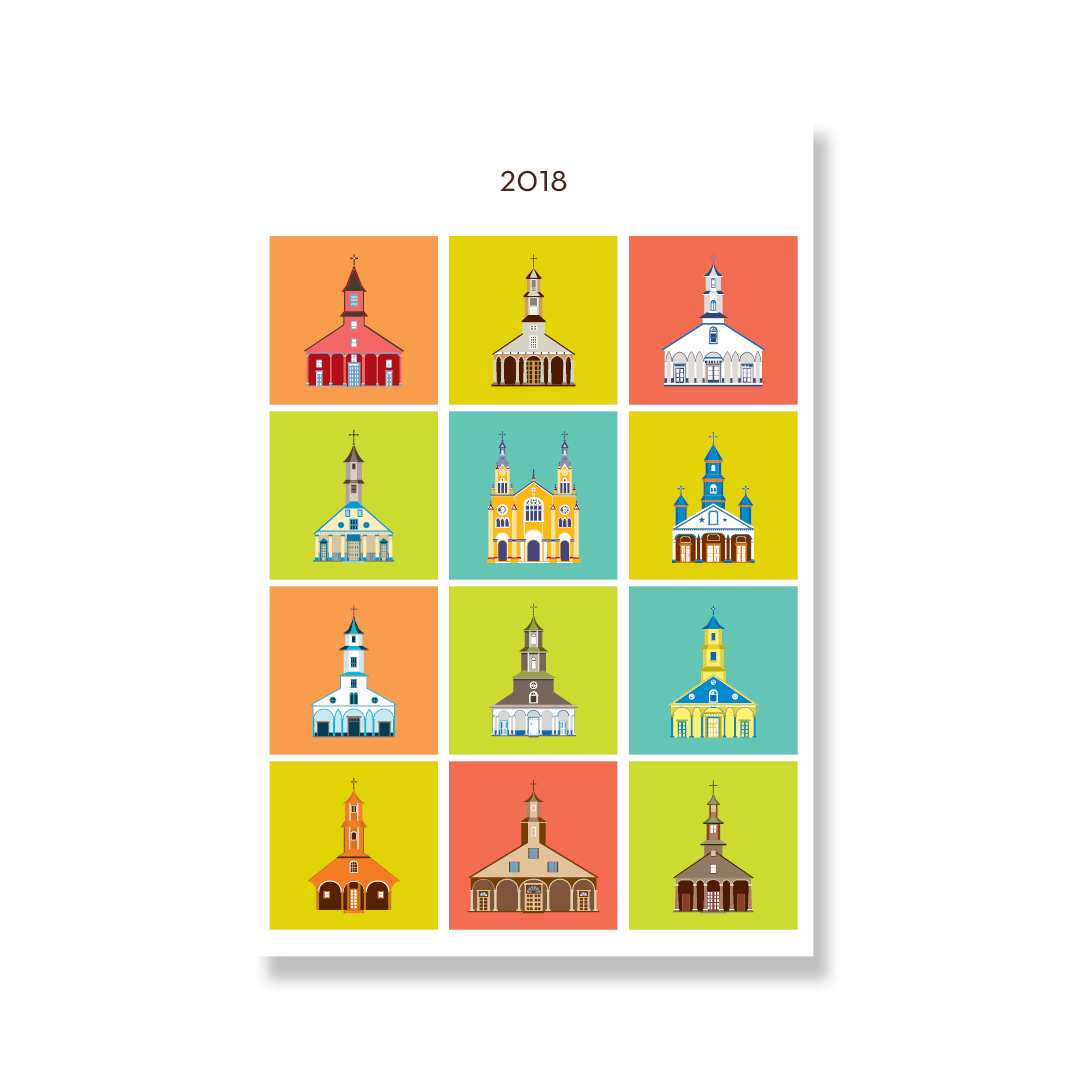 Calendario postal Iglesias de Chiloé
