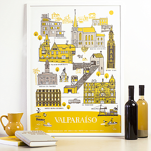 Afiche Valparaíso Patrimonial amarillo